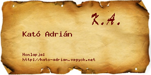 Kató Adrián névjegykártya